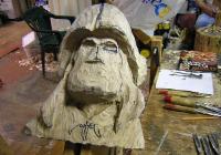 Looks like he is wearing a football helmet